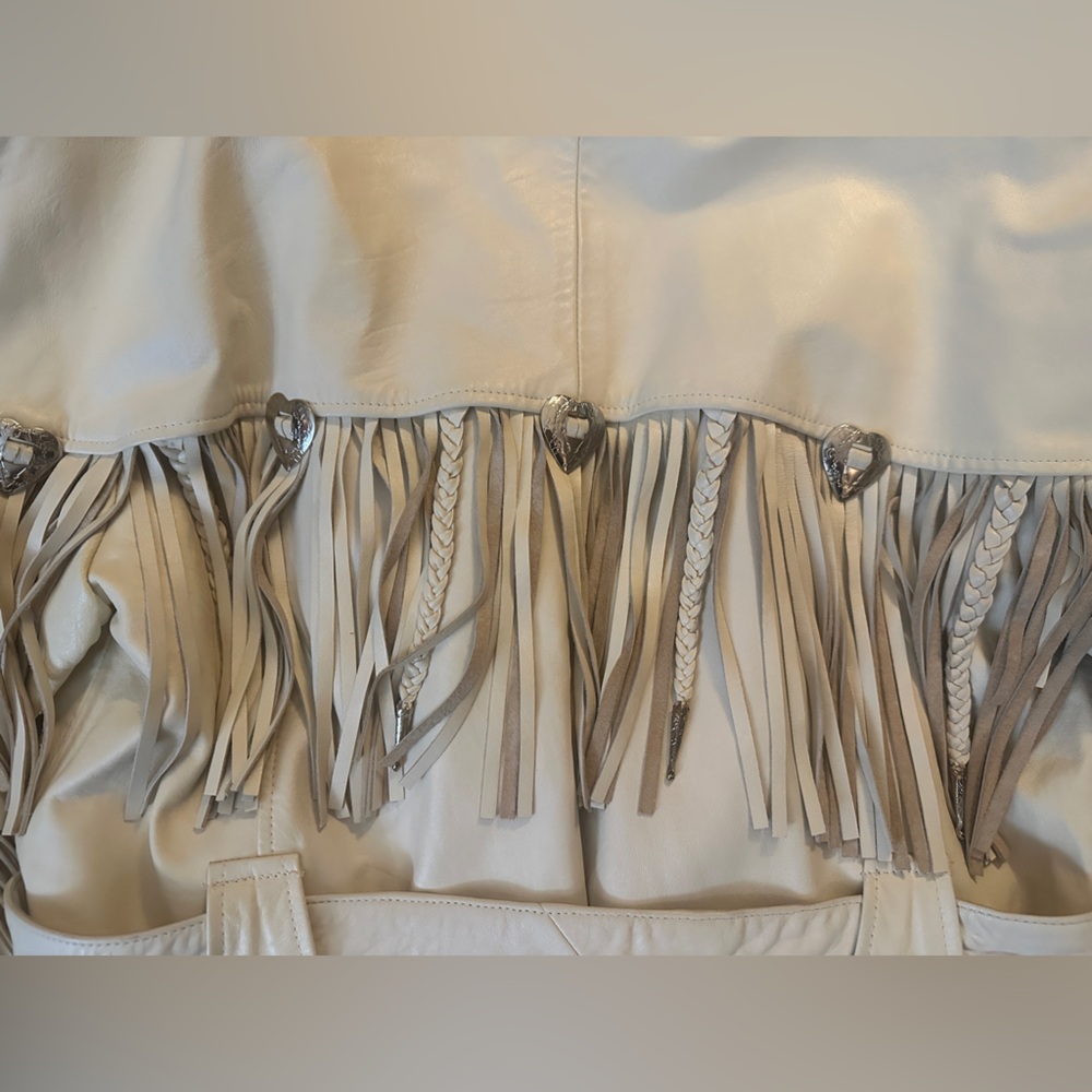 AMAZING Vintage 80’s Western Fringe Leather Jacket Size Large - Picture 14 of 14